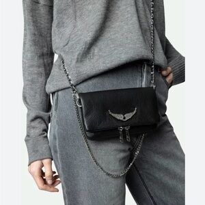 Zadig & Voltaire Rock Nano leather crossbody bag- Leather (Noir)